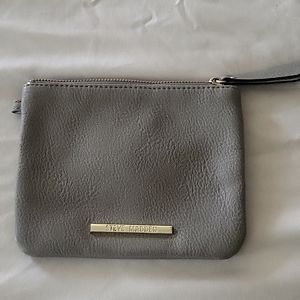 Steve Madden Leather Zip Pouch/ Clutch Phone & ID Holder Grey 🩶